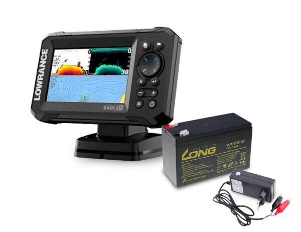 Lowrance Echolot Eagle 5 se sondou 83/200 HDI + baterie + nabíječka ZDARMA