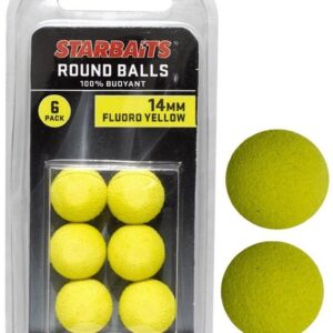 Starbaits Pěnová nástraha Round Balls 14mm 6ks - žlutá