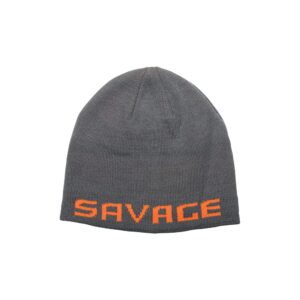 Savage Gear Zimní čepice Logo Beanie Rock Grey/Orange
