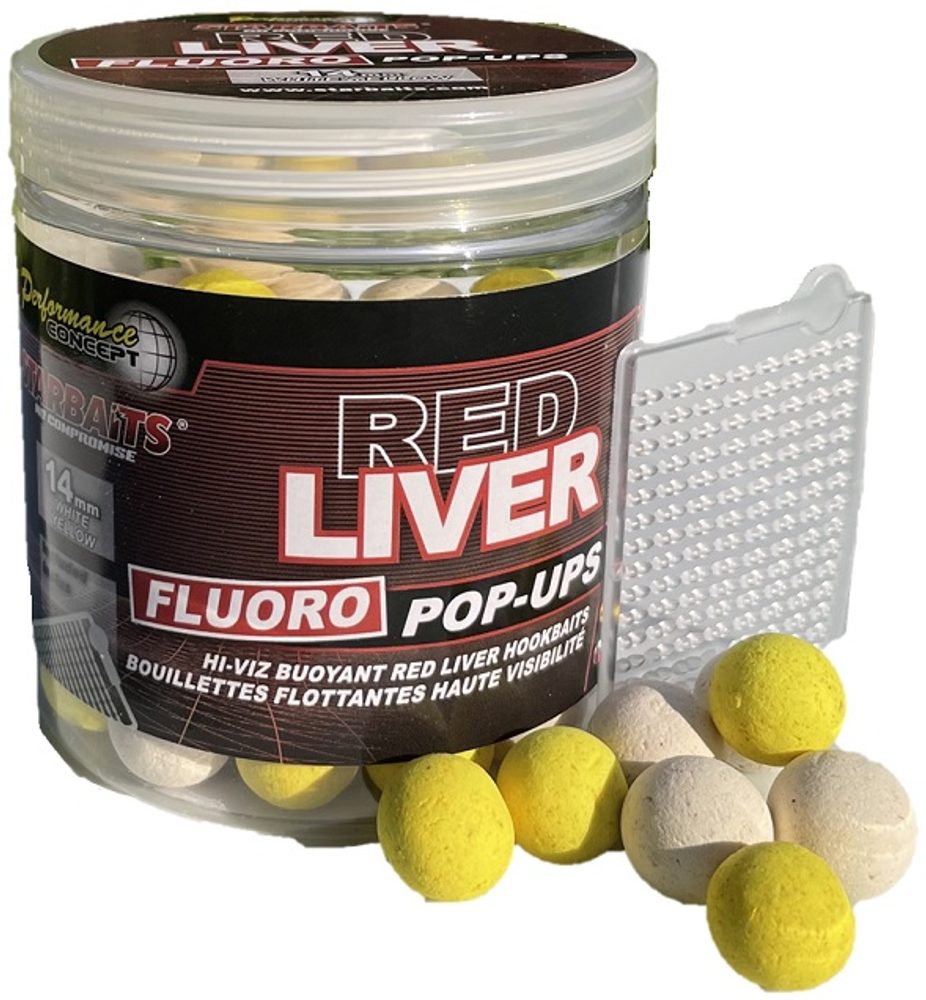 Starbaits Plovoucí boilies Pop Up Bright Red Liver 50g - 16mm Starbaits Plovoucí boilies Pop Up Bright Red Liver 50g - 16mm