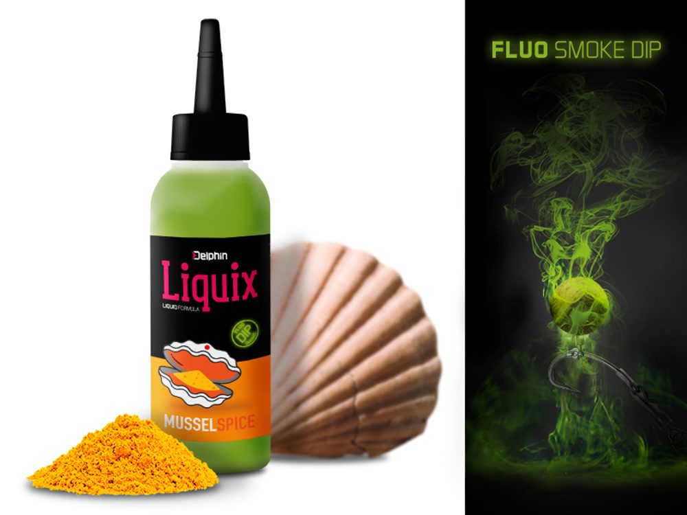 Delphin Fluo dip D Snax LiquiX 100ml - Mušle - Koření Delphin Fluo dip D Snax LiquiX 100ml - Mušle - Koření