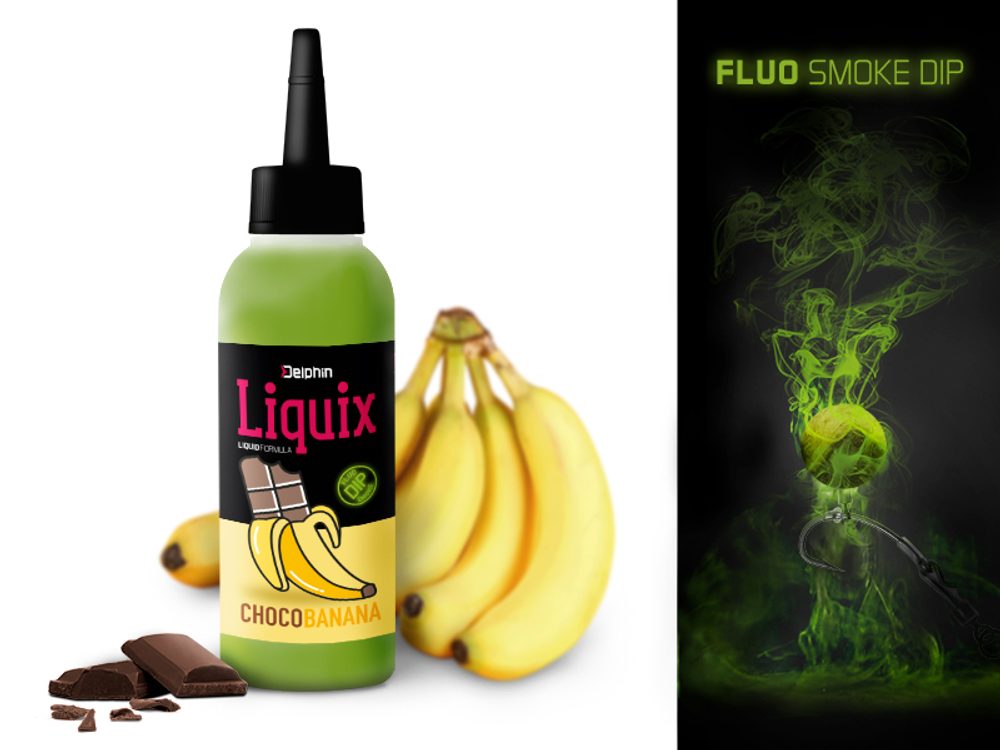 Delphin Fluo dip D Snax LiquiX 100ml - Čokoláda - Banán Delphin Fluo dip D Snax LiquiX 100ml - Čokoláda - Banán