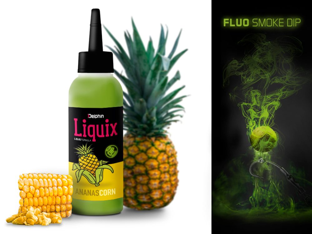Delphin Fluo dip D Snax LiquiX 100ml - Kukuřice - Ananas Delphin Fluo dip D Snax LiquiX 100ml - Kukuřice - Ananas