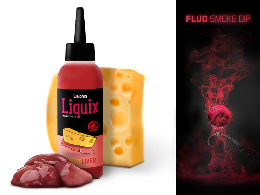 Delphin Fluo dip D Snax LiquiX 100ml - Játra - Sýr Delphin Fluo dip D Snax LiquiX 100ml - Játra - Sýr
