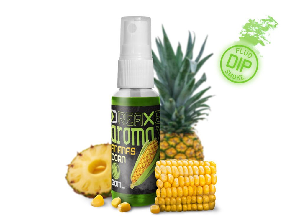 Delphin Dipovací sprej AromaX 30ml - Kukuřice - Ananas/fluo zelená Delphin Dipovací sprej AromaX 30ml - Kukuřice - Ananas/fluo zelená