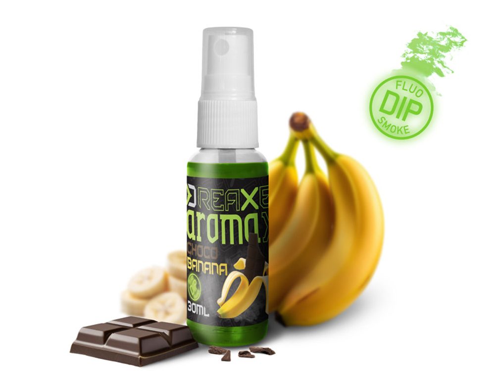 Delphin Dipovací sprej AromaX 30ml - Čokoláda - Banán/fluo zelená Delphin Dipovací sprej AromaX 30ml - Čokoláda - Banán/fluo zelená