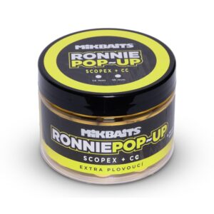 Mikbaits Plovoucí boilie Ronnie pop-up Scopex + CC 150ml - 14mm