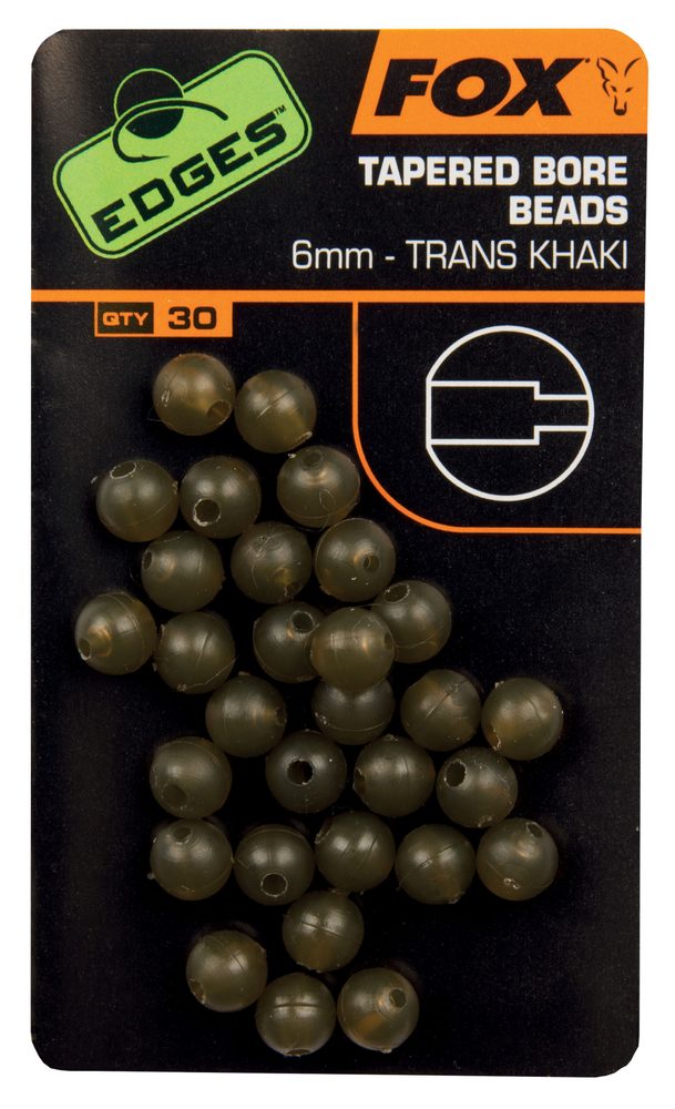Fox Gumové korálky Edges Tapered Bore Beads 6mm 30ks Fox Gumové korálky Edges Tapered Bore Beads 6mm 30ks