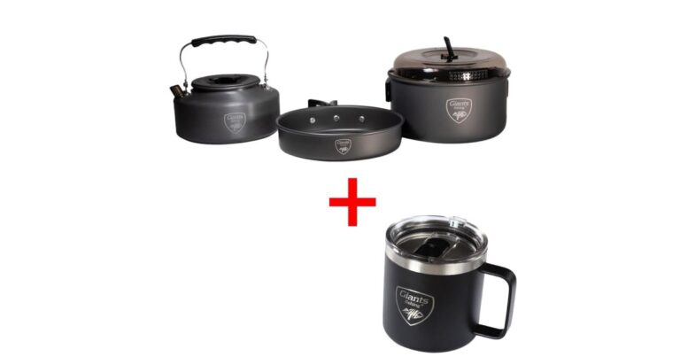 Giants Fishing Akční Set Sada Nádobí S Konvičkou + Nerezový Thermo Hrnek 400 ml recenze, kde koupit nejlevněji