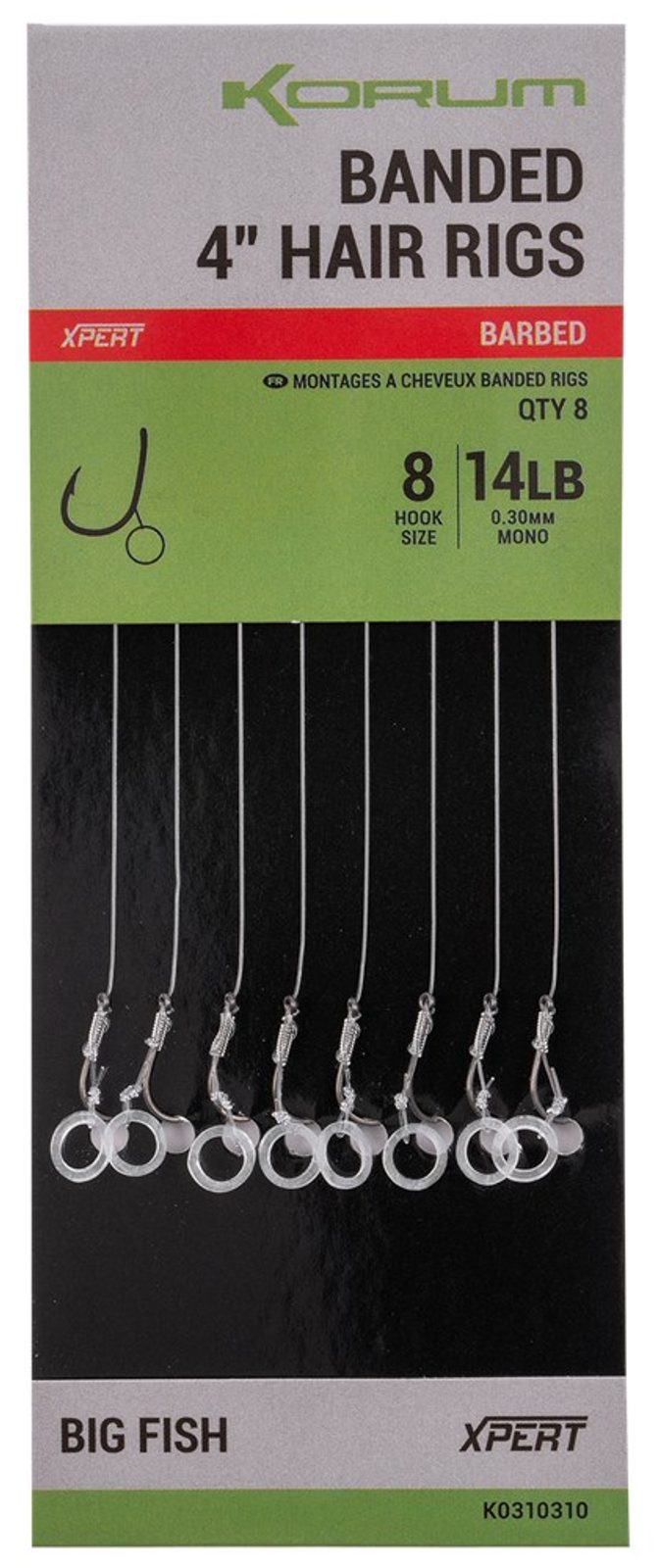 Korum Hotové návazce Banded Hair Rigs 4″ 8ks  recenze, kde koupit nejlevněji